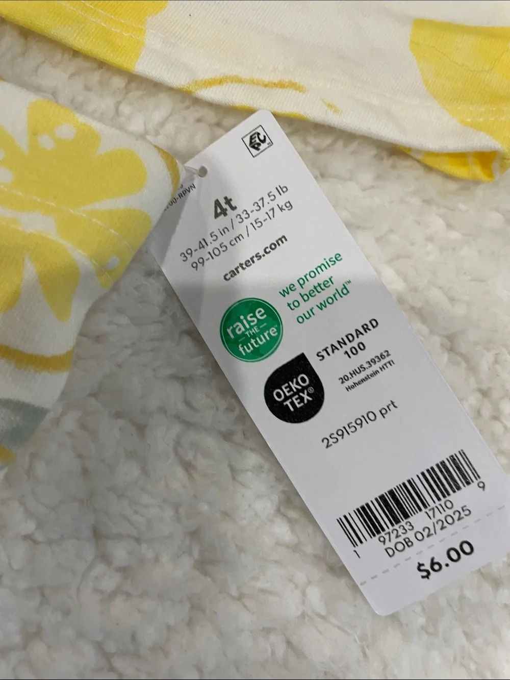 Carter's Lemon Print Tank & Bike Shorts Set - Yellow & Cream